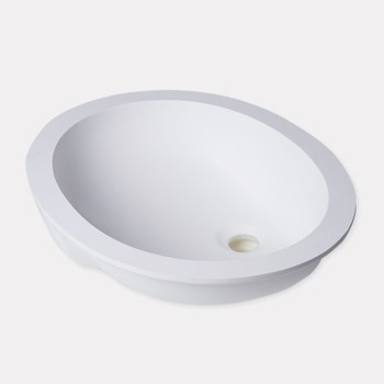 Pure white round solid surface stone wash basin